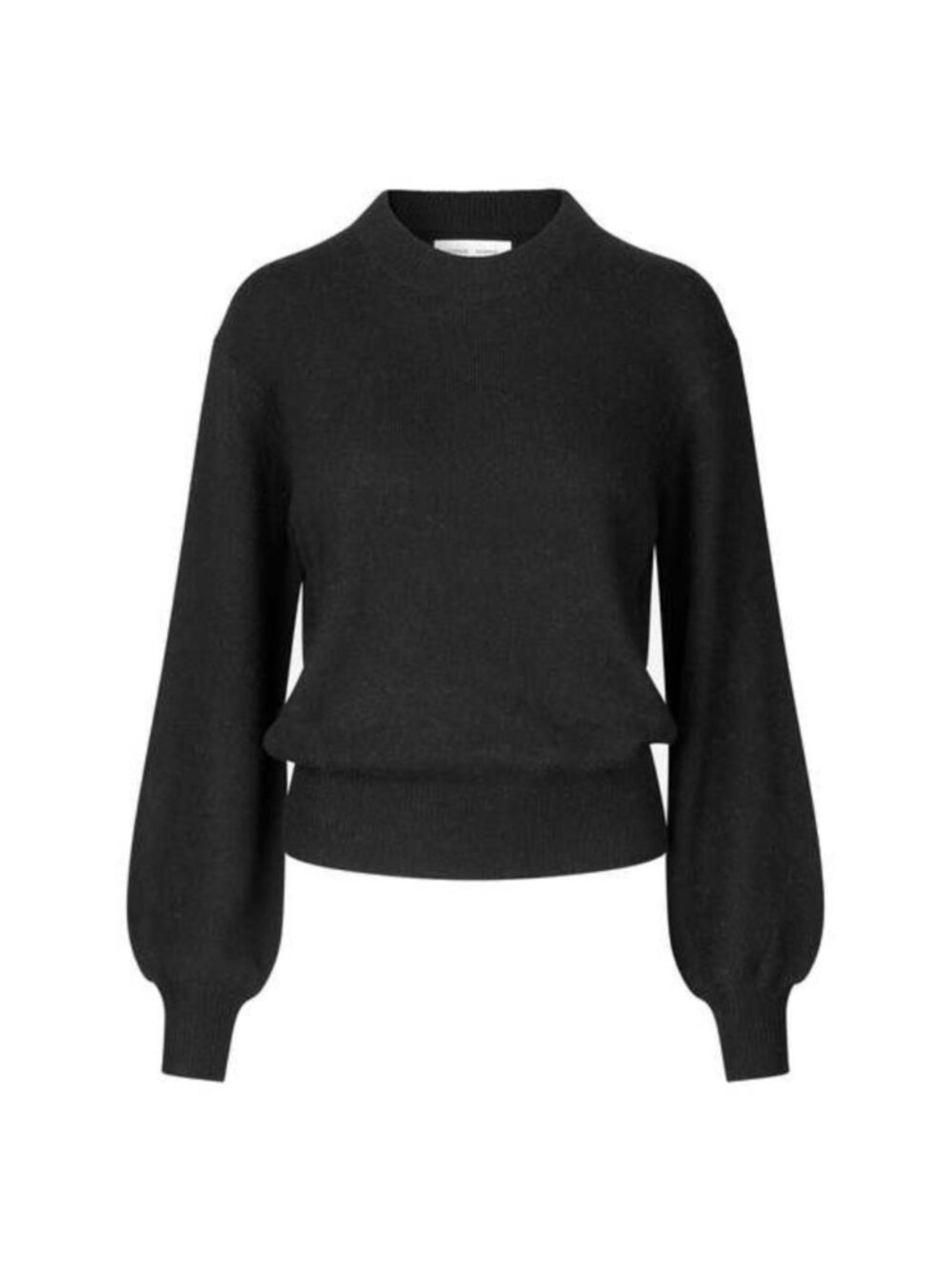 Samsoe Samsoe Jersey Jaci Crew Neck Sweater Wool Alpaca Blend Black Size Medium
